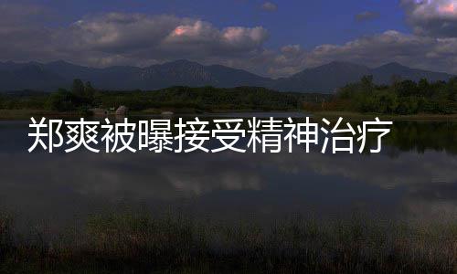 被曝接受精神名言人引郑爽治疗 遭后家含义查税深