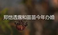  郑恺透露和苗苗今年办婚礼 女儿小名叫小酸奶
