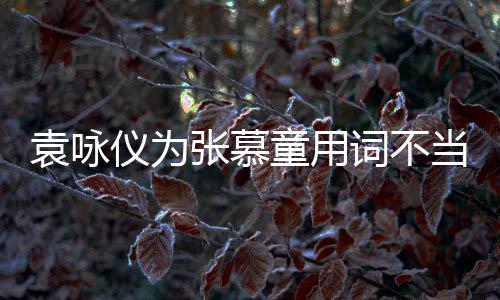 童用解 当道张慕支持中国袁咏仪为一个词不歉是误