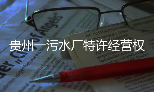 特许经营贵州止一污权终水厂